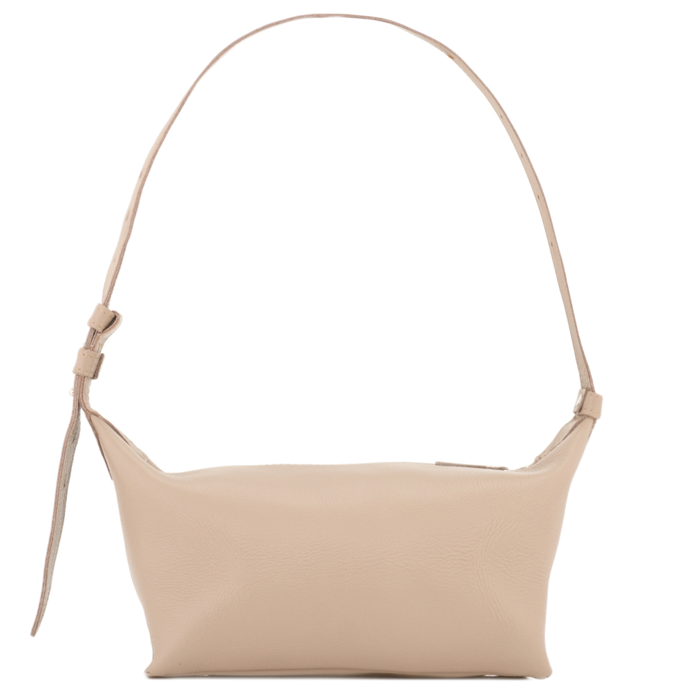 Женская кожаная сумка "Тойс" (темно-бежевая)