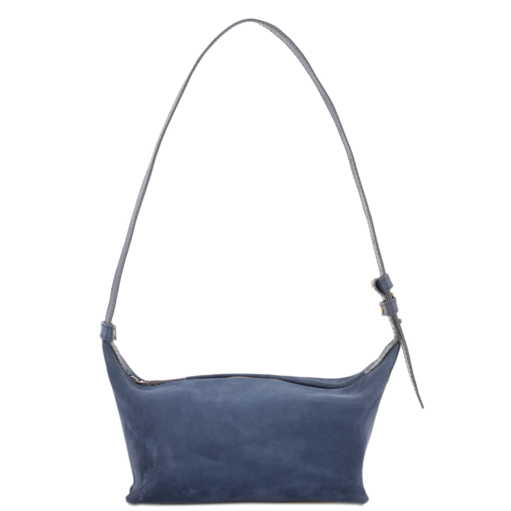 Женская кожаная сумка "Тойс" велюр (синий)