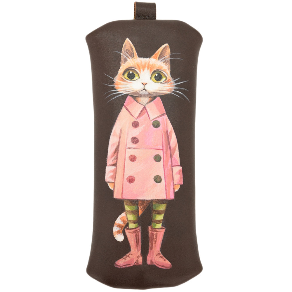 Кожаная ключница «Соло» "Кот в розовом"