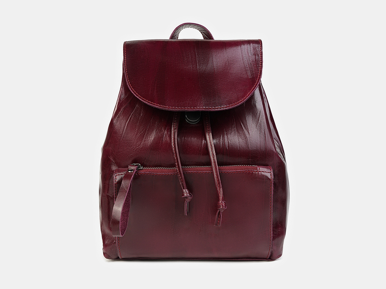 Женский кожаный рюкзак "Бруни" (бордовый)