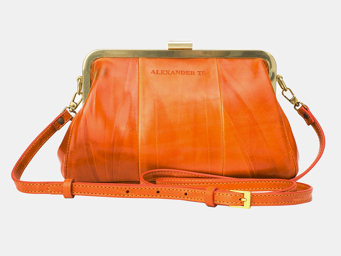 Женская кожаная сумка "Николь" (оранжевая)