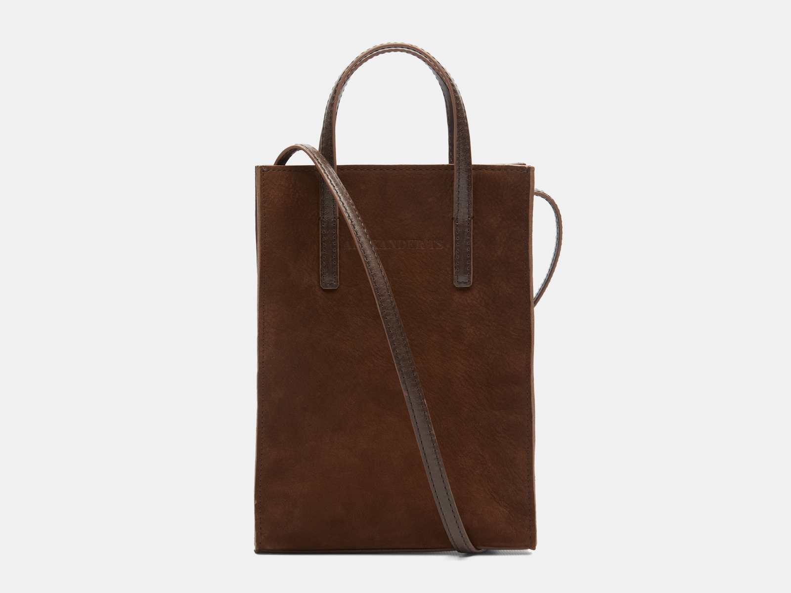 Женская кожаная сумка "Болеро" (нубук коричневая)