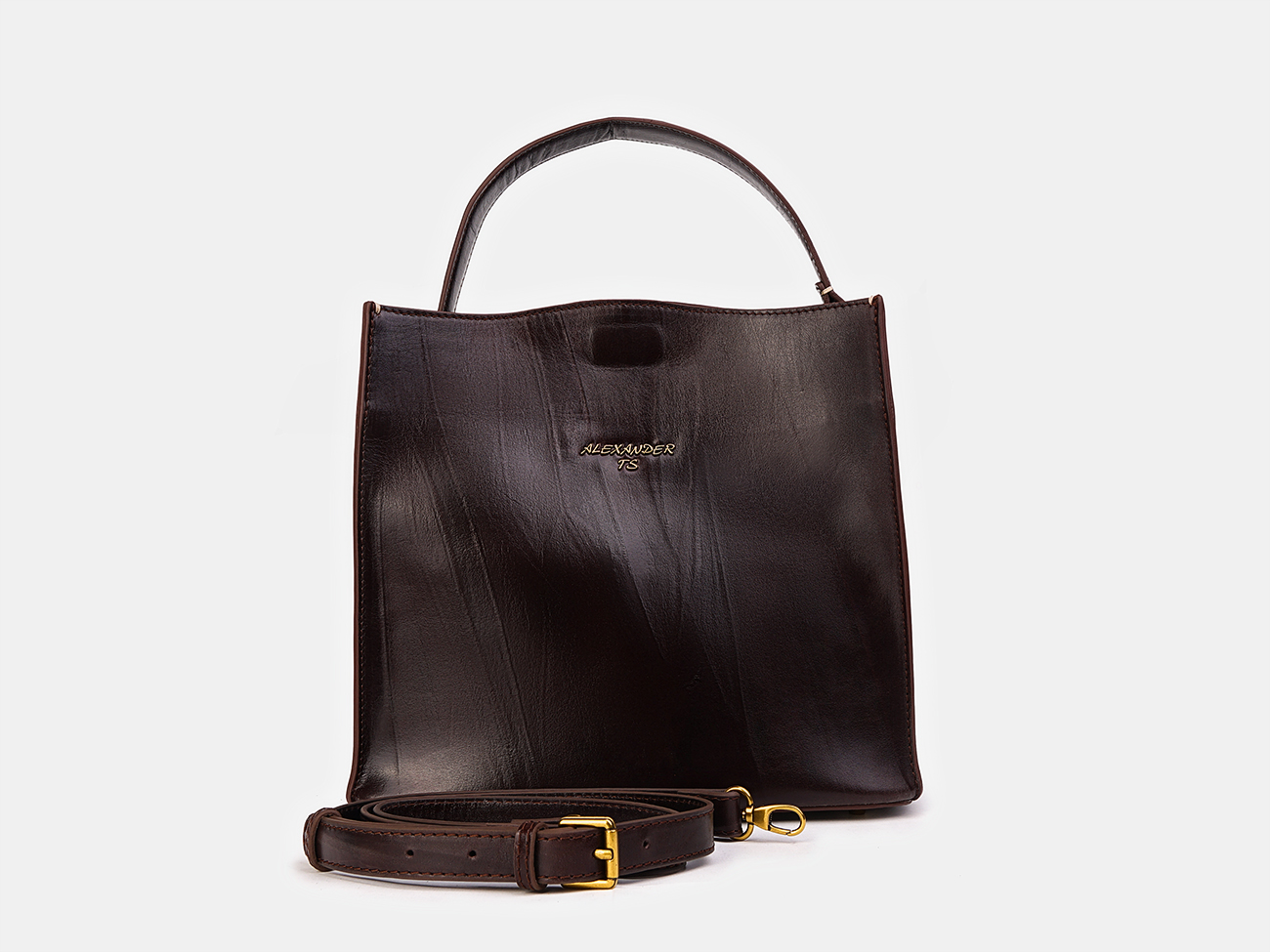 Женская кожаная сумка "Синтия" (коричневая гладкая кожа)
